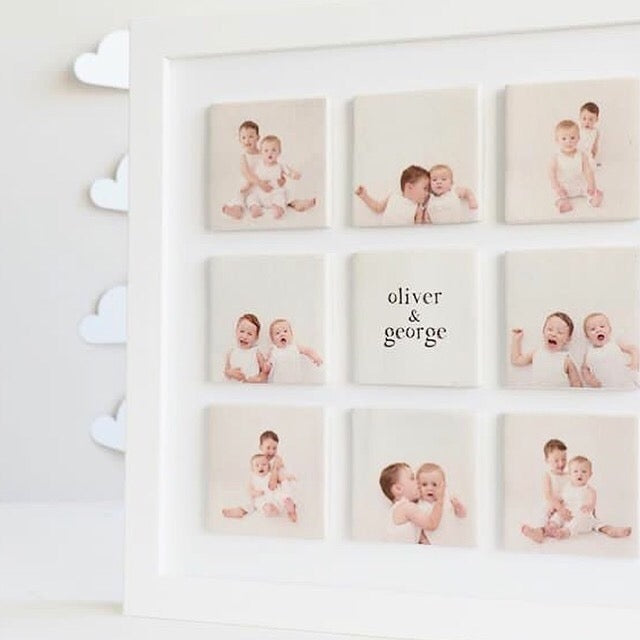 Nine Ceramic Photo Tile Frame | White Box Frame