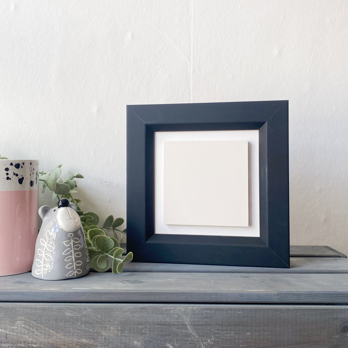 Black Angle Single 90mm Ceramic Tile Photo Frame