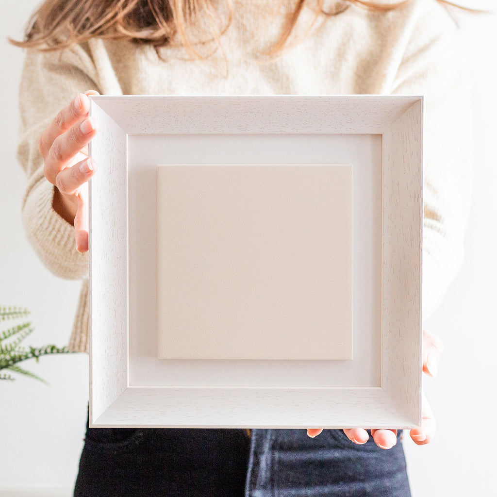 supersized ceramic photo tile frame | white soft curve