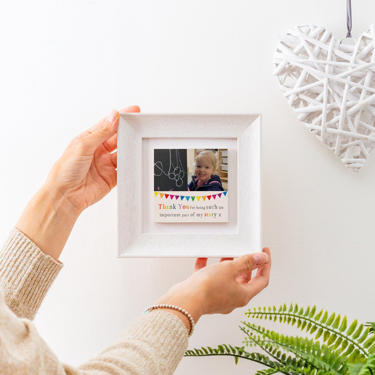 thank you single ceramic photo tile frame