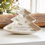 Hand Painted Christmas Treats Tree Dish