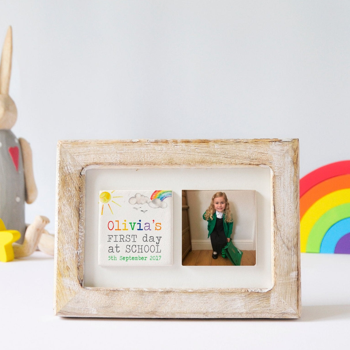 First Day of School Ceramic tile Photo Frame