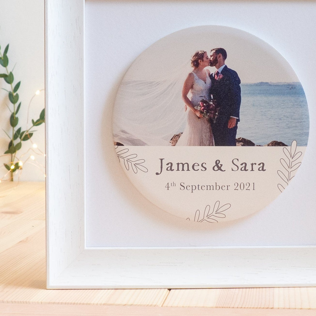 circular supersized ceramic photo tile frame | soft curve
