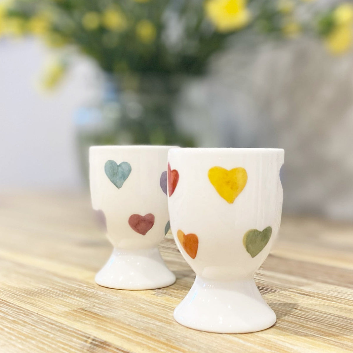 rainbow heart egg cup