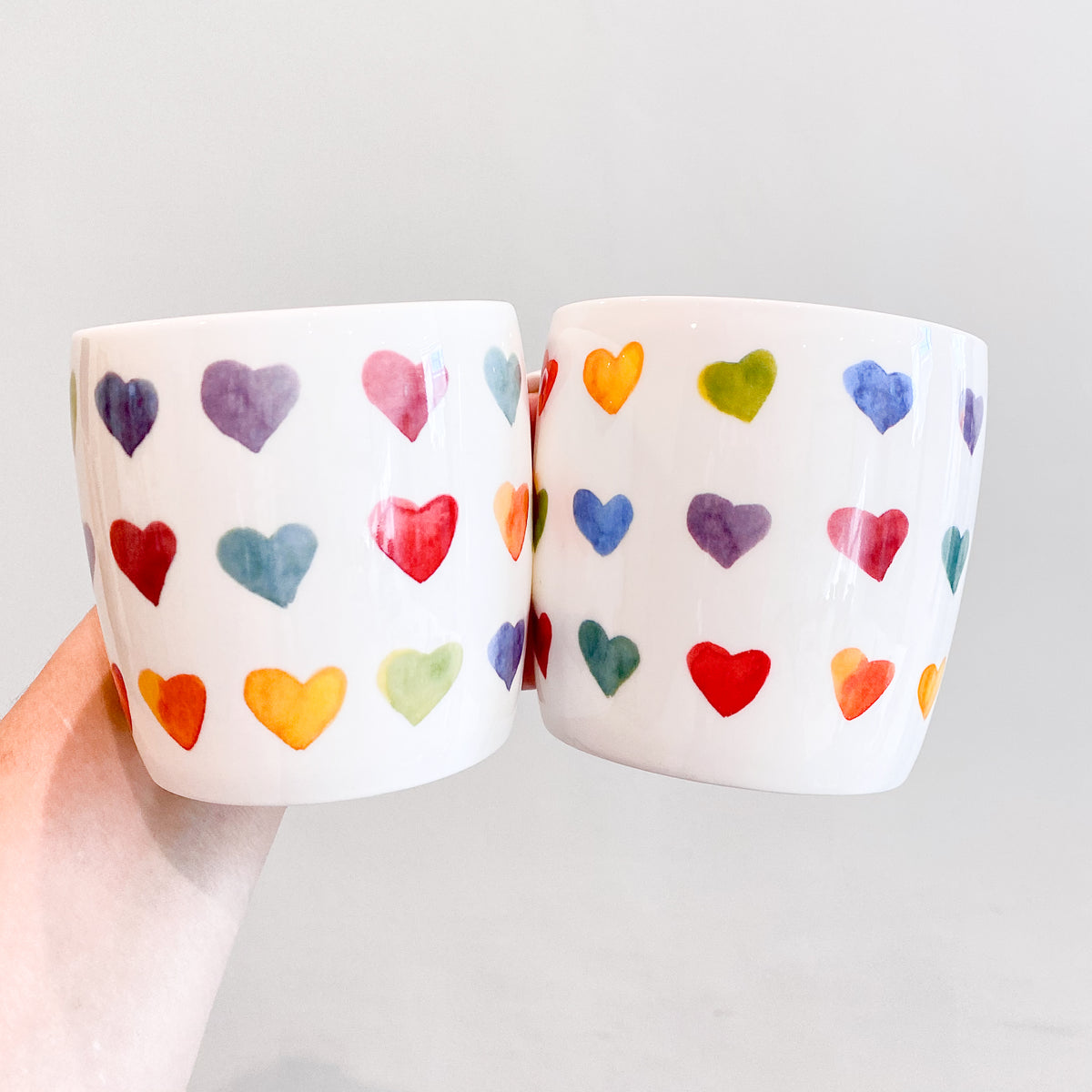 rainbow heart mug