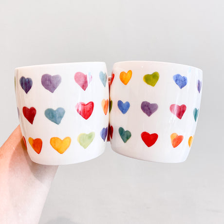 rainbow heart mug