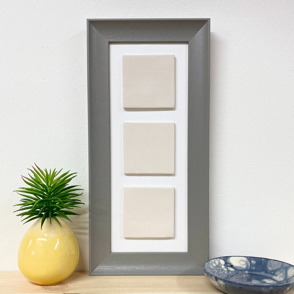 three ceramic photo tile frame | soft curve