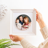 family circular supersized ceramic photo tile frame | soft curve