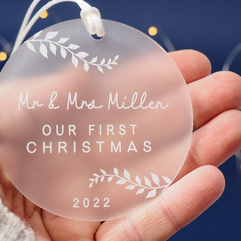 Personalised First Christmas Couple, Marriage Gift, Christmas married Keepsake, Special Date Gift, Special Date, first xmas married