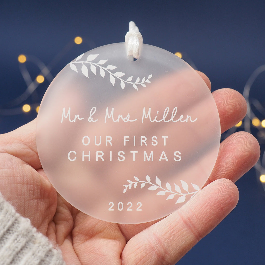 Personalised First Christmas Couple, Marriage Gift, Christmas married Keepsake, Special Date Gift, Special Date, first xmas married