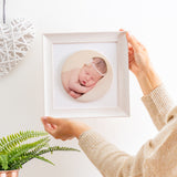 new baby circular supersized ceramic photo tile frame | soft curve