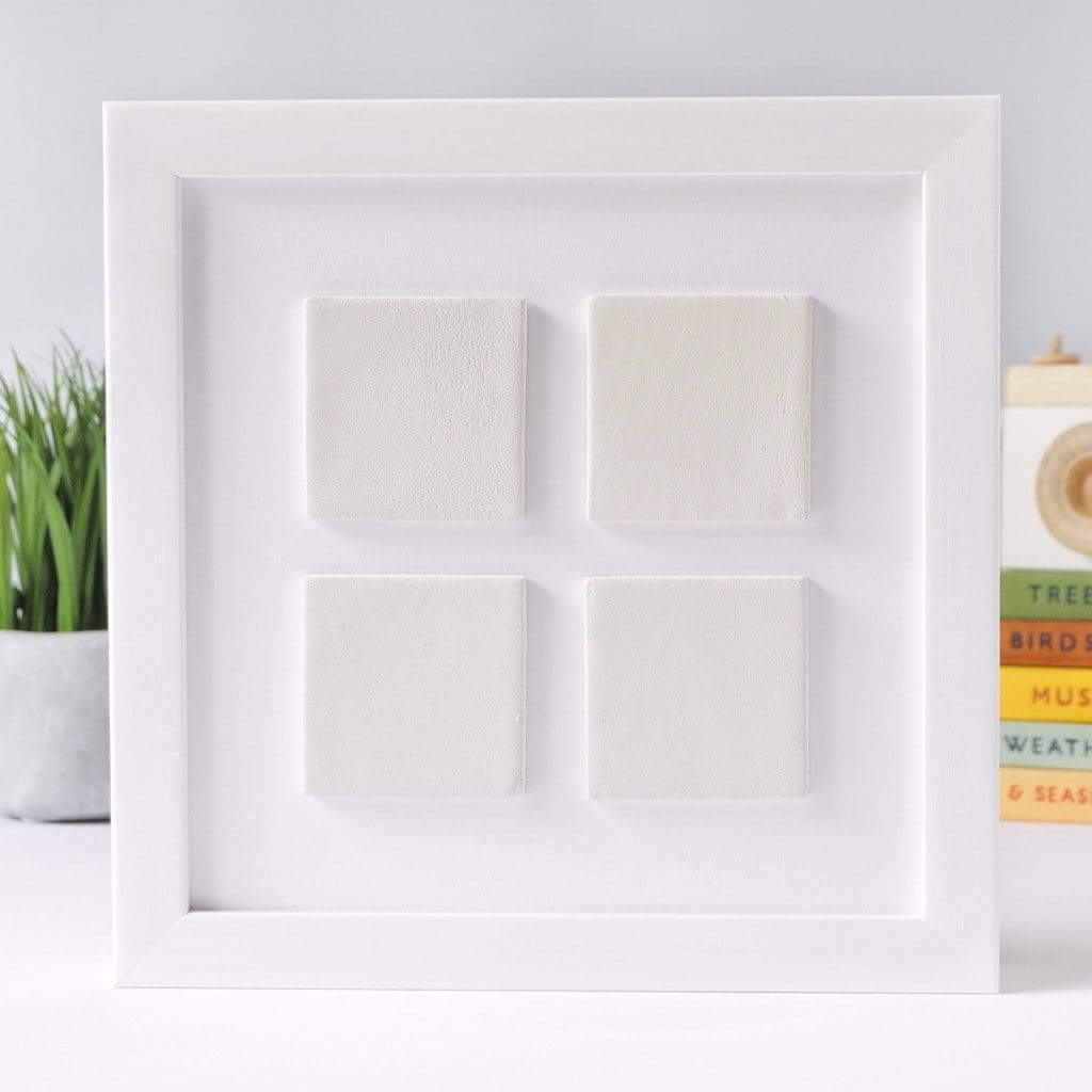 four ceramic tile photo frame / white box / just photos