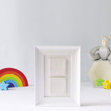 two ceramic tile photo frame / white soft curve