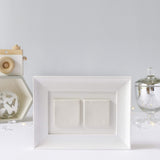two ceramic tile photo frame / white soft curve