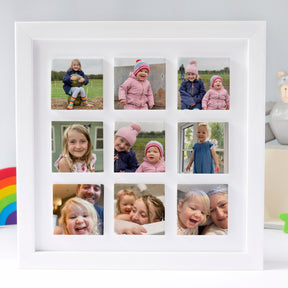 nine ceramic photo tile frame | white box frame