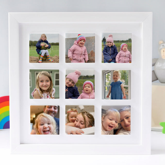 nine ceramic photo tile frame | white box frame