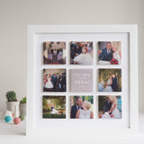personalised wedding large nine ceramic tile photo frame