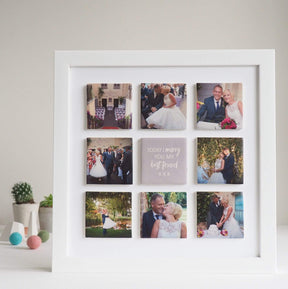 personalised wedding large nine ceramic tile photo frame