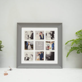 personalised wedding large nine ceramic tile photo frame