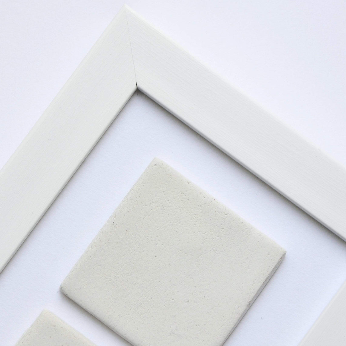 two ceramic tile photo frame / white box / just photos