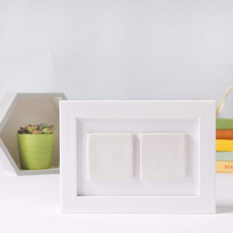 two ceramic tile photo frame / white box / just photos