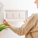three ceramic photo tile frame | soft curve wood