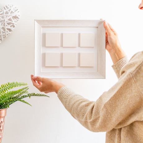 six large ceramic tile photo frame | soft curve