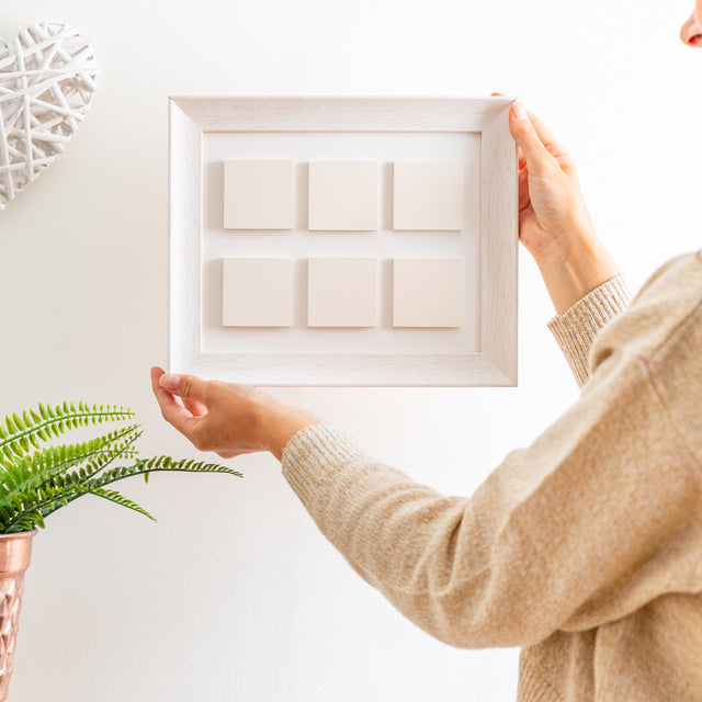 six large ceramic tile photo frame | soft curve