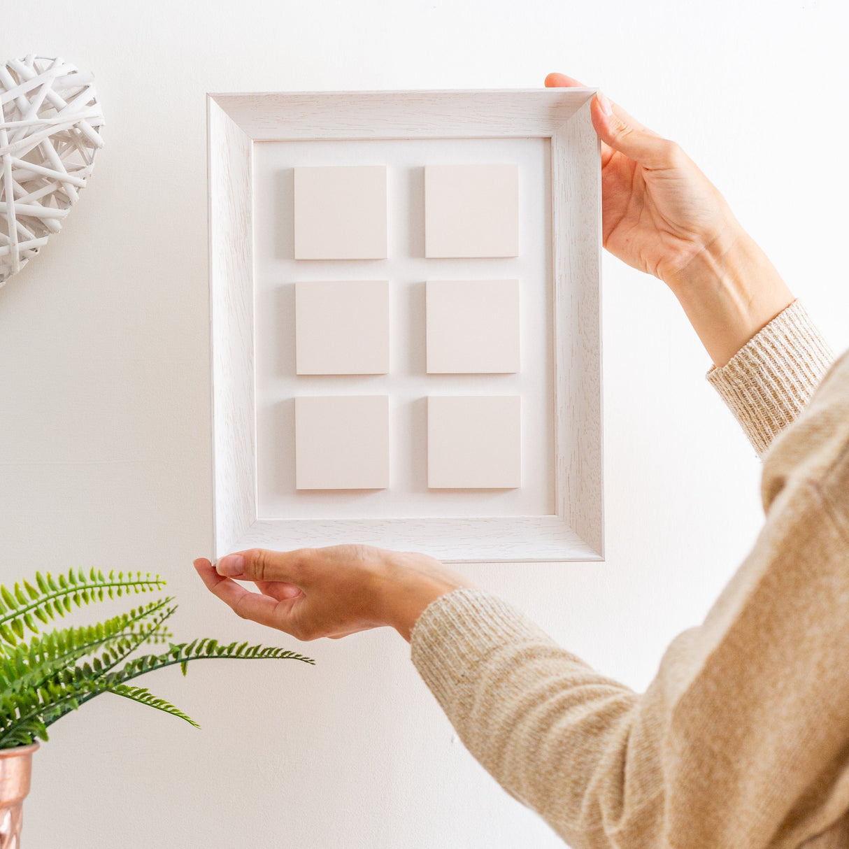 six large ceramic tile photo frame | soft curve