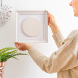circular supersized ceramic photo tile frame | white soft curve