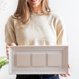 three ceramic photo tile frame | soft curve wood