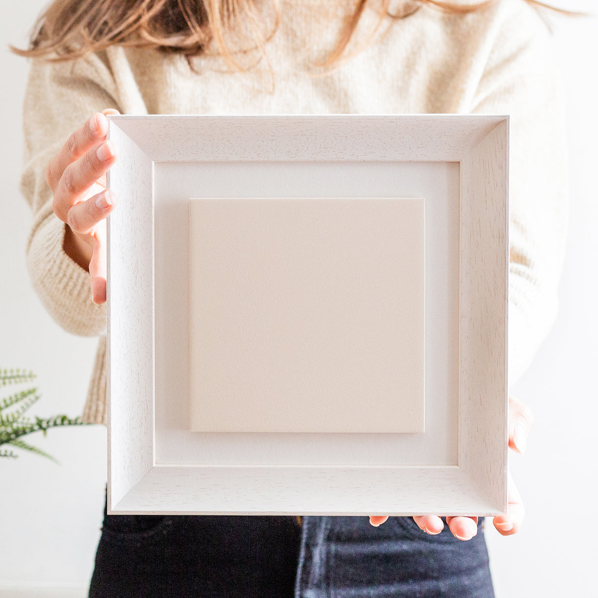 supersized ceramic photo tile frame | white soft curve