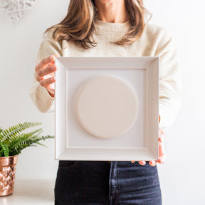circular supersized ceramic photo tile frame | white soft curve