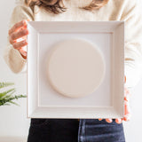 circular supersized ceramic photo tile frame | white soft curve